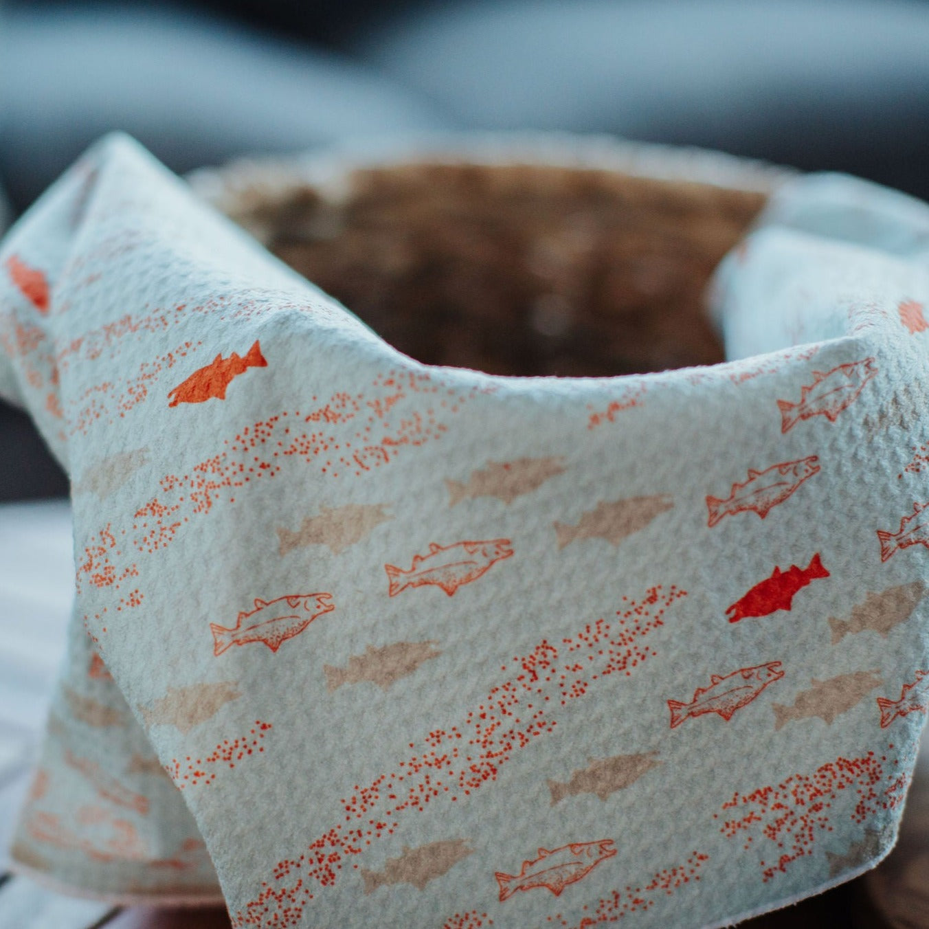 Tea Towel - Salmon Swim